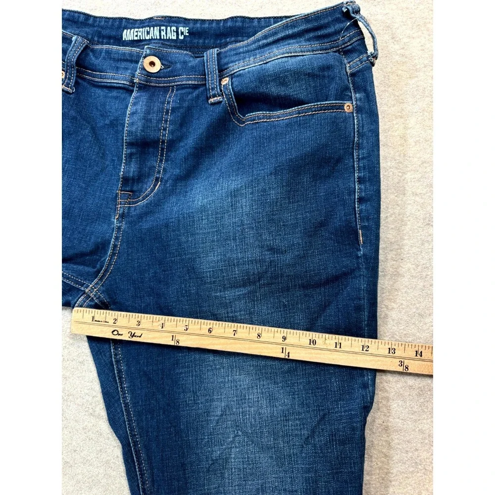 American Rag Cie Mens 36x30 Blue Denim Medium Wash Straight Leg Stretch Jeans